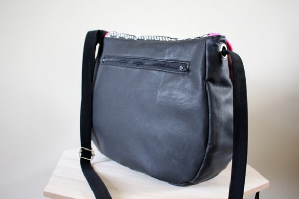 Besace simili cuir et toile tissée