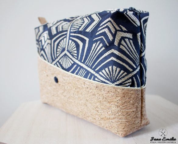 Trousse de toilette liège et paillettes (1) Tuto trousse de toilette ou maquillage