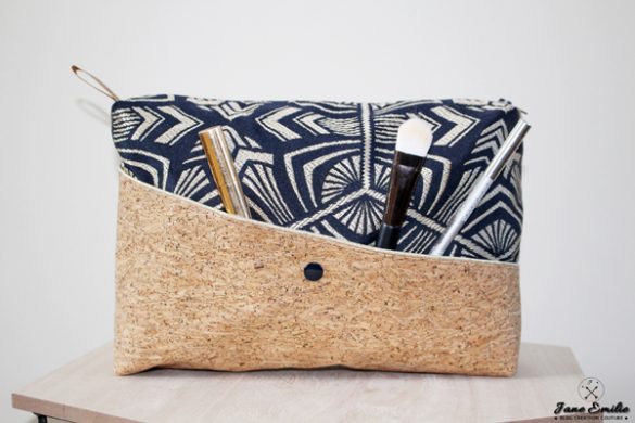 Trousse de toilette liège et paillettes (4) Tuto trousse de toilette ou maquillage