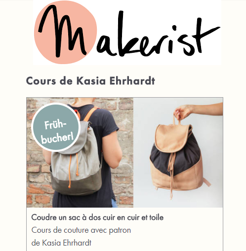Cours de couture Sac à dos