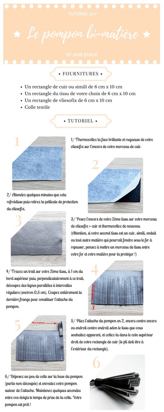 Tutoriel pompon cuir