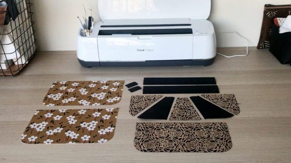 decoupe simili cuir cricut maker2 pochette liege